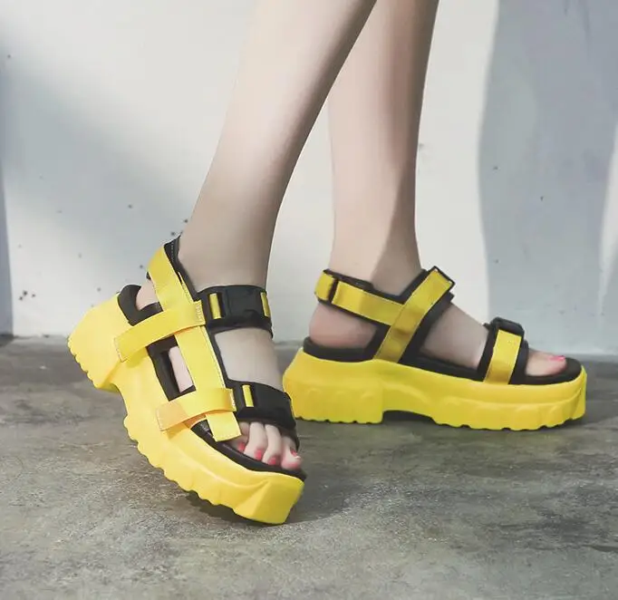 Chunky Sandals Women Buckle Platform Summer Shoes Woman Open Toe Casual Sandal Sandalias Mujer 2019 Sandale Plate Femme