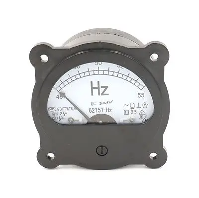 

Frequency Panel Meter 62T51 AC 220V Round Analog Dial 45-55 Hz Black