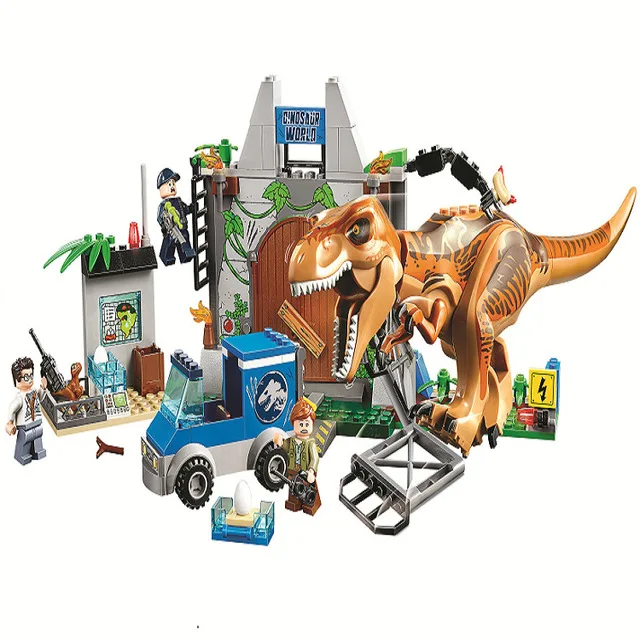 Legoings Jurassic World Dinosaurs Tyrannosaurus Breakout 168pcs Blocks Toy Gifts Compatible Legoing Jurassic Parked dropshipping