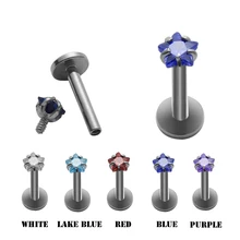 1 Pcs New Arrival Crystal Round Tragus Lip Ring Monroe Ear Cartilage Earring Body Piercing Jewelry Wholesale