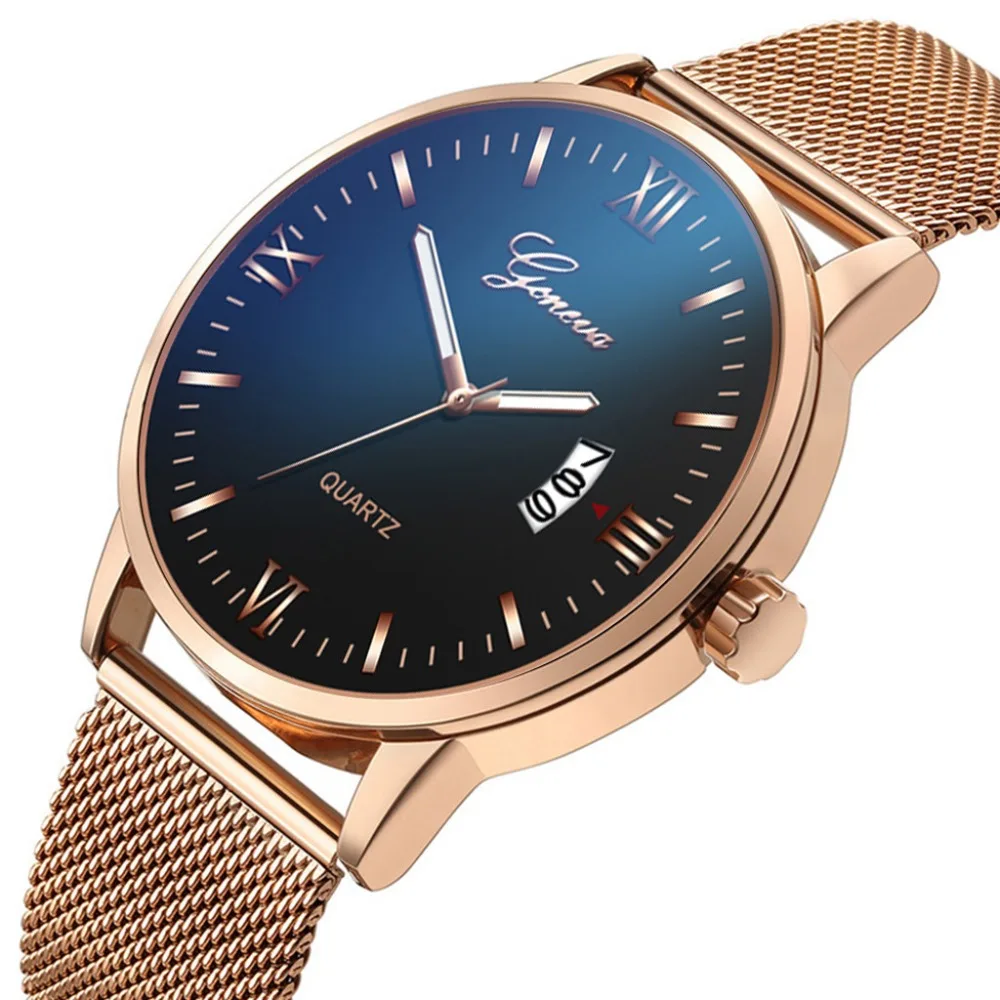 

Best Selling Men's Watch Geneva Brand Scale Dial Mens Watches Simple Quartz Wristwatch Business Clock Alloy Strap Erkek Saat@50