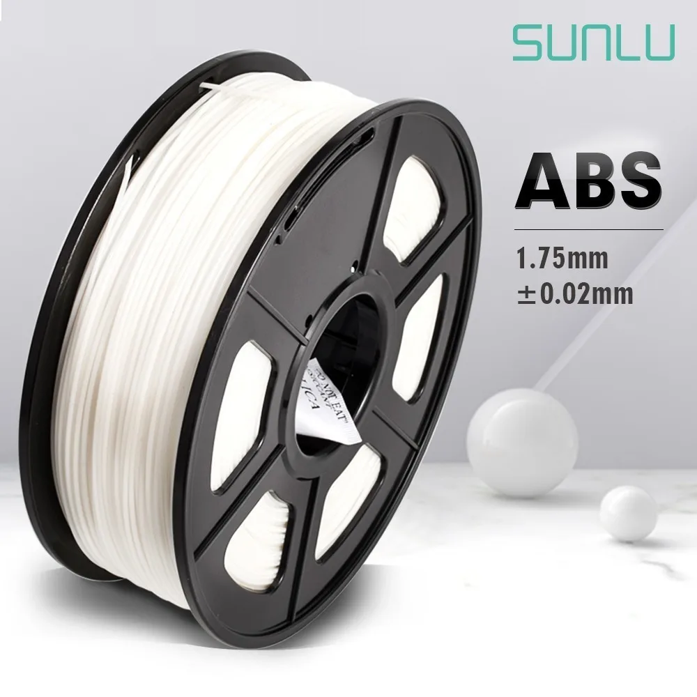 1,75 мм 3D-принтеры ABS Синтетическая нить 1кг/2.2lbs с катушкой допуск+/-0,02 мм SUNLU детей 3d печать Ручка ABS нити
