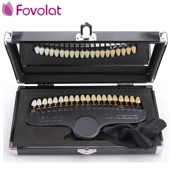 

20 Colors Teeth Whitening 3D Shade Guide Color Comparator With Mirror Dentistry Cold Light Teeth White Bleaching Dental Plate