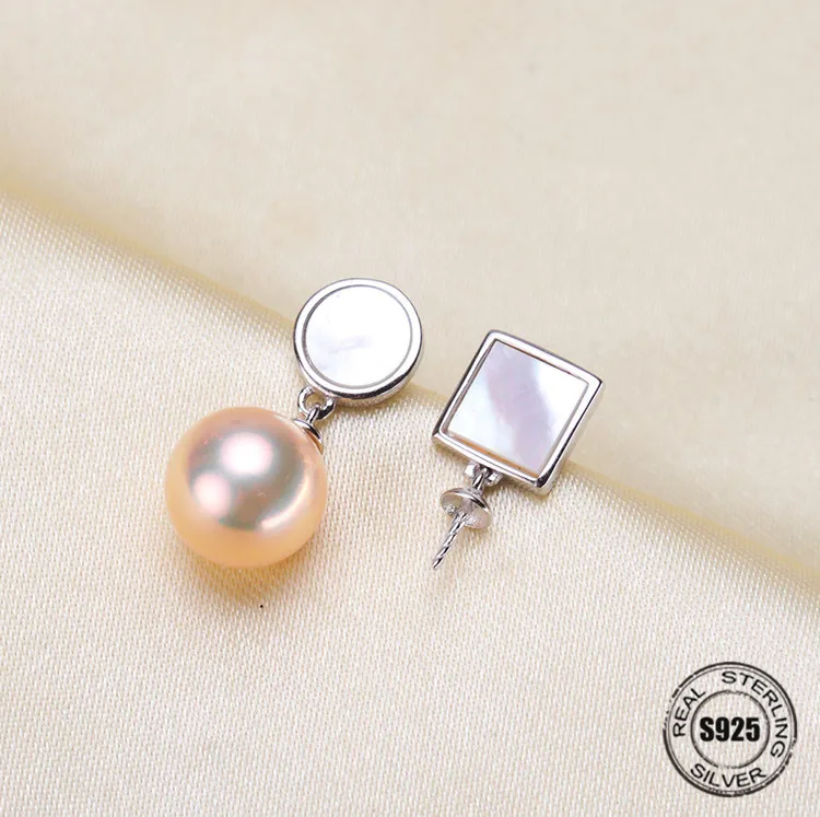 

HOT High Quality 925 Sterling Silver Stud Earrings Settings DIY Pearl Earring Hooks Findings Women's Jewelry Making Accessories
