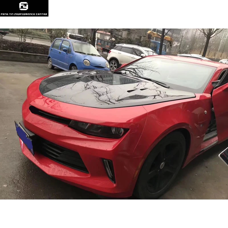 Колпак двигателя из углеродного волокна Прозрачная крышка двигателя для Chevrolet Camaro комплект кузова автомобиля 16-17