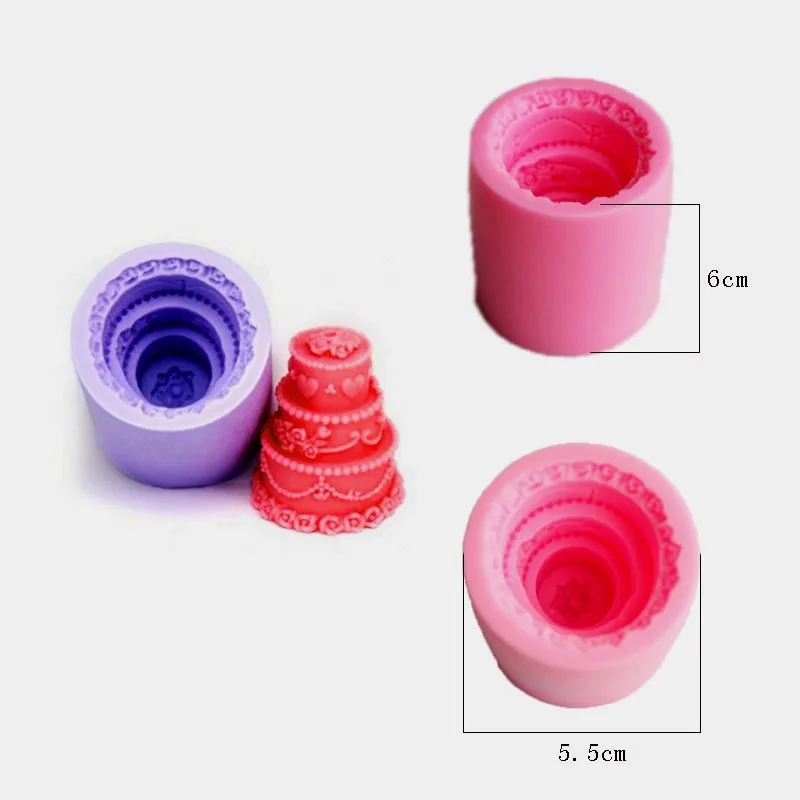 Три слоя торт украшение шоколадный фондан силиконовая форма для пирога силиконовые свеча формы пластырь аромат формы свечи формы