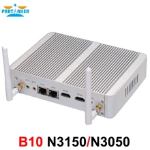 Partaker b10 безвентиляторный настольный компьютер mini pc dual lan dual hdmi с intel celeron dual core n3050 n3150 бесплатный wi-fi windows 10