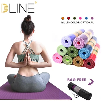 

TPE Yoga Mat 6MM/8MM For Yoga Non-slip Tasteless Fitness Mat Gym Exercise Sport floor Mat with yoga carry bag