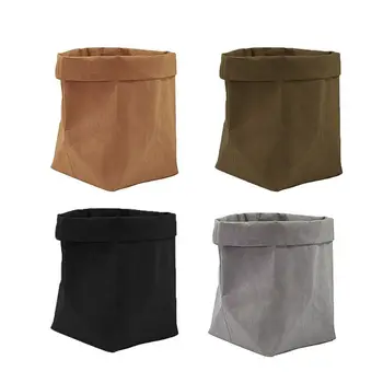 

Sell at a loss! 1 Pc Cosmetic Cases Kraft Paper Flowerpot Creative Desktop Organizer Case Reusable Multifunction Hom