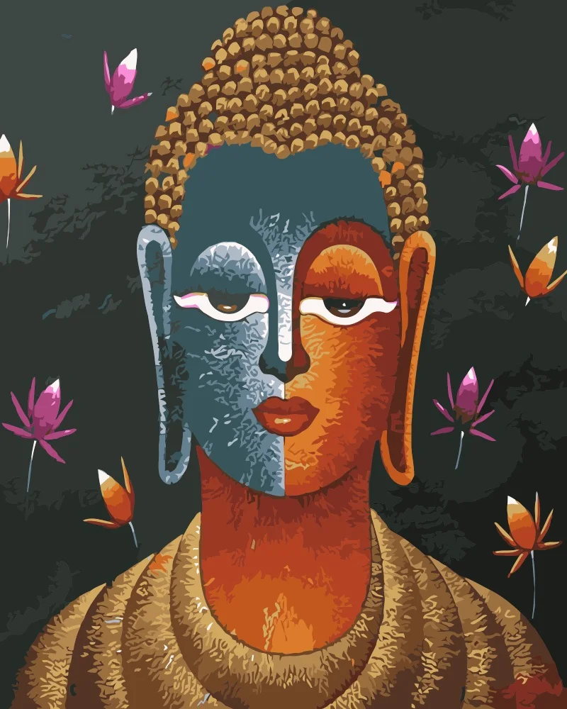 Mahuaf I461 Buddha Painting Indian Lord Art Painting By Numbers Hand Painted Coloring By Numbers On Canvas For Living Room Decor Painting By Numbers Painting Numberscoloring By Numbers Aliexpress
