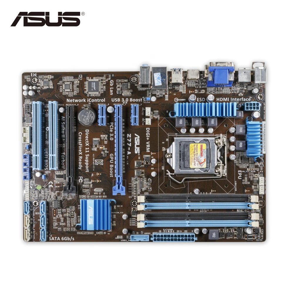 Original Used Asus Z77 A Desktop Motherboard P8Z77 A Z77 Socket LGA ...