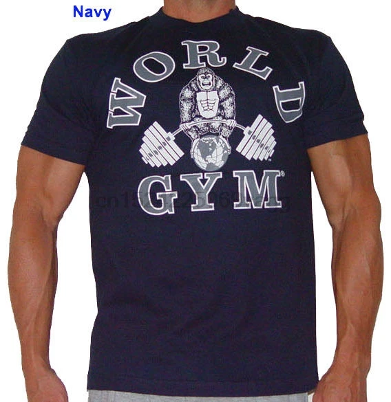 

W101 World Gym T Shirt Gorilla logo Bodybuilding T Shirt
