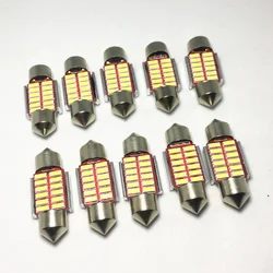 10 pces festão 31mm 36mm 39mm 42mm led lâmpada c5w super brilhante 4014 smd canbus estilo do carro luz interior auto lâmpada doom 12v