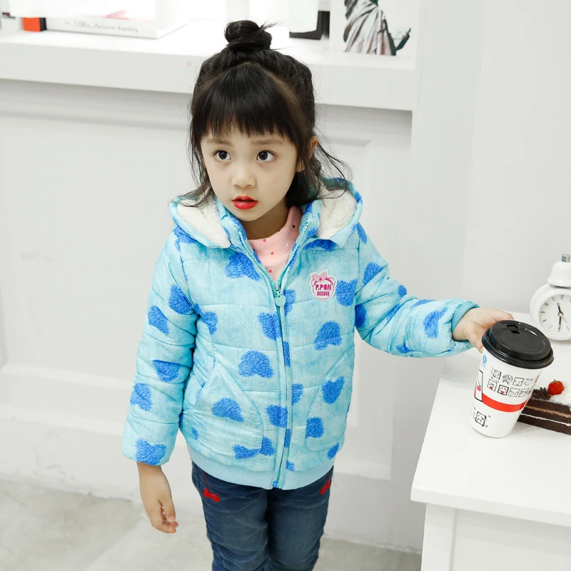 

Design Brand bear pattern fall autumn winter coat girls hooded cotton coat girls warm coat girls clothes 2 3 4 5 6 7 8 9 years
