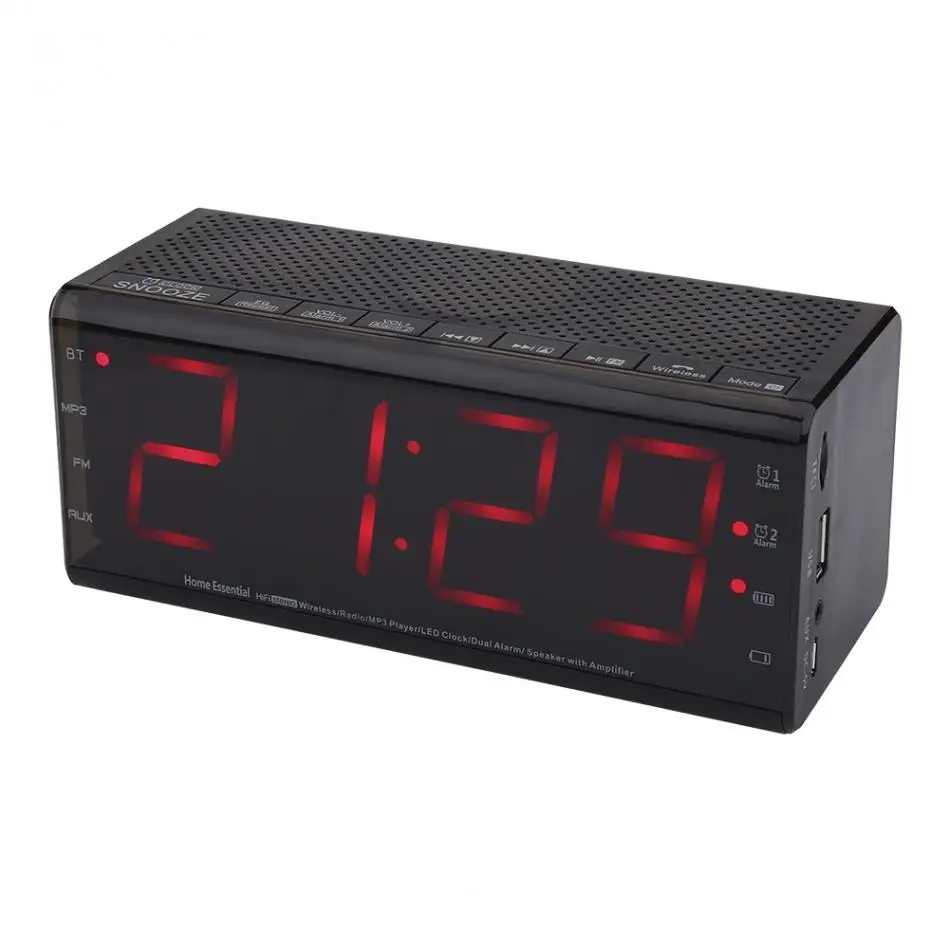 LEADSTAR Multi function LED Alarm Clock Bluetooth Speaker MP3 FM Radio