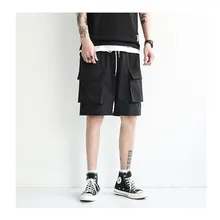 Мужские шорты Карго highstreet Лето повседневное карман шорты для женщин Masculino для мужчин бегунов общая хип хоп Короткие мотобрюки треники