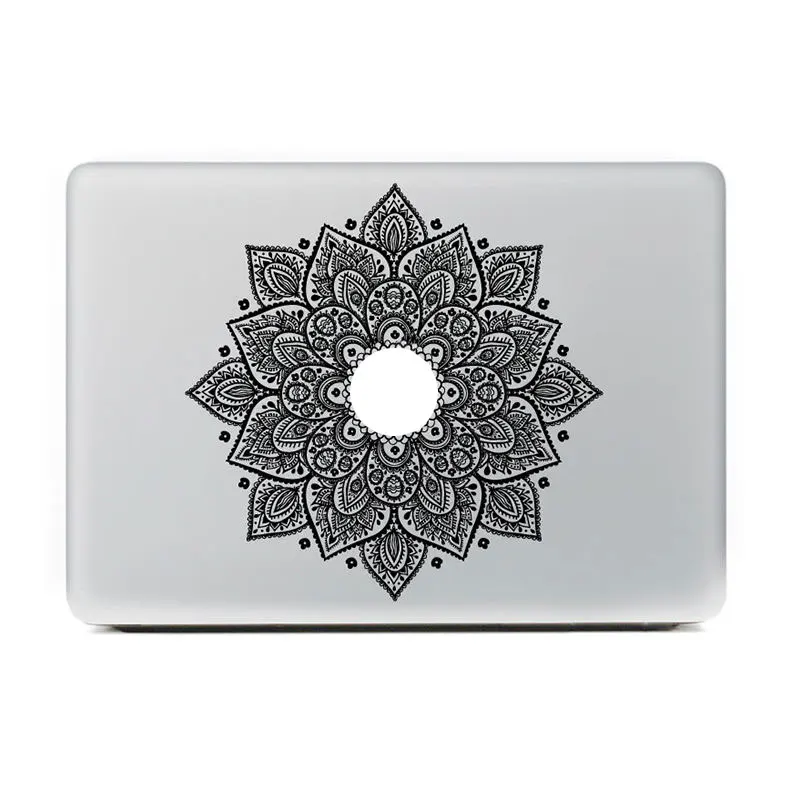 Retro Laptop Sticker Feather Art Pattern Vinyl Decal Black Laptop Sticker For Macbook Air Laptop