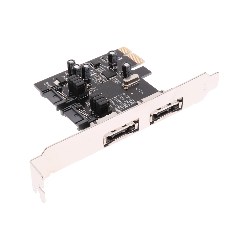 Dovewill Desktops PCIE to 2xSATA3.0 /2x ESATA 6Gbps Expansion Controller Adapter Card