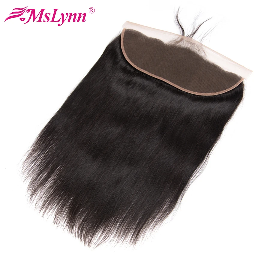altMslynn Indian Straight Hair Bundles With Frontal Closure 13x4 Lace Frontal Closure With 3 Bundles Human Hair Non Remy Hair 4 Pcs