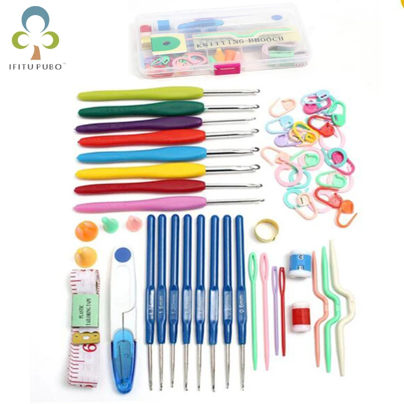1 Box Knitting Tools Mixed Essential Needle Pins Counters Needlework Sewing Set 