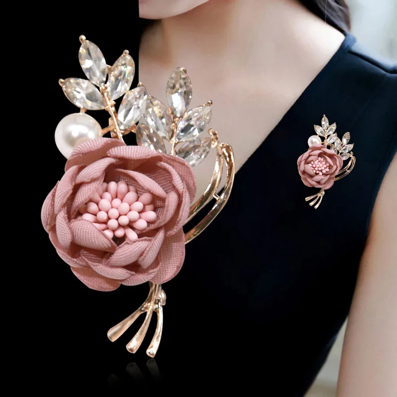 

Fashion New Fabric Brooch Lapel Pin Cloth Art Flower Corsage Sweater Cardigan Pins Badge Shawl Scarf Buckle Women Accessories