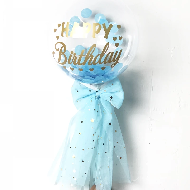 5 дюймовые Прозрачные Шары для украшения торта, конфетти, балон для дня рождения, детские праздничные украшения, баллоны для торта для маленьких мальчиков и девочек