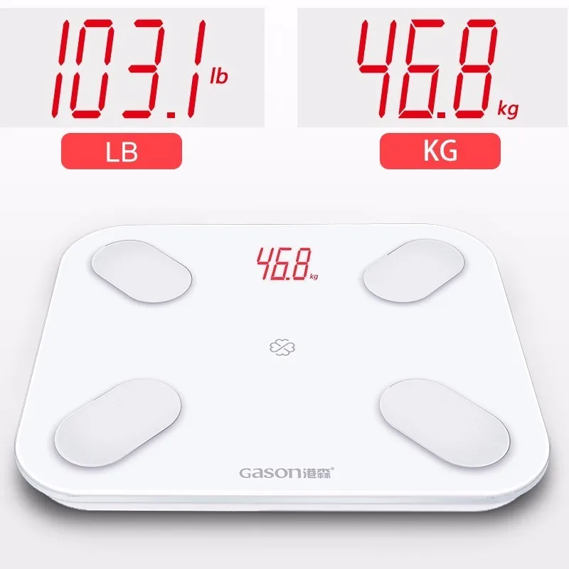 GASON S4 весы для жировых отложений, напольные, умные, электронные, светодиодный, цифровой, весы для ванной, Bluetooth, приложение для Android или IOS
