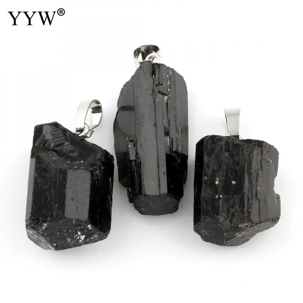 

Natural Point Stone Pendants Schorl Black Healing Crystal Chakra Reiki Beads Pendants for Women Men Necklace Jewelry Making DIY