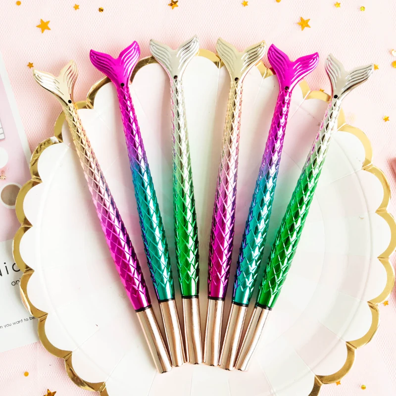 36 pcs/lot Gradient Mermaid gel pen Colorful 0.5 mm black Neutral Pens For Girls Gift School Office writing Supplies | Канцтовары для