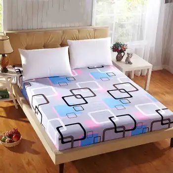 

Geometric Mattress Cover Simple Cotton Protector Bed Bug Proof Dust Mite Mattress Pad Cover for Mattress Bedspread 150