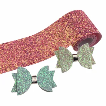 

shipping free 3''75mm 50 yards Chunky Glitter Ribbon Blingbling Soft Fabric Gift Package Handmade Material DIY Hairbow