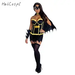 Костюм с Бэтменом для Для женщин девочек Хэллоуин сексуальное платье с накидкой маски карнавальные вечерние женские Необычные классные