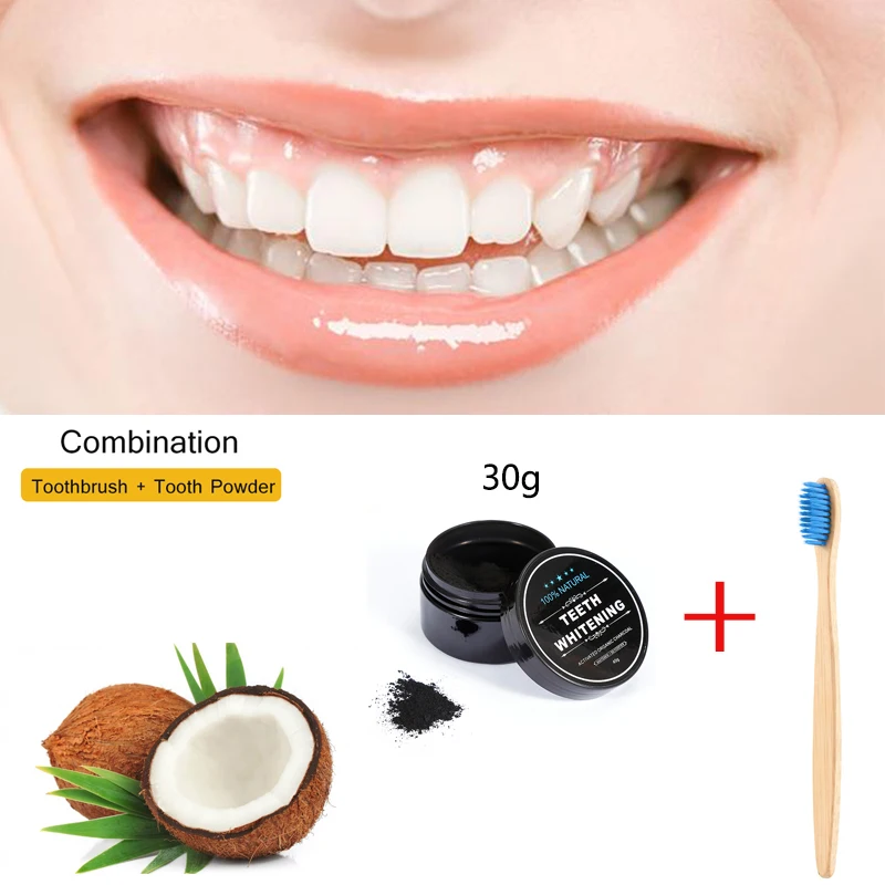 

Hot 30g Teeth Whitening Bamboo Charcoal Powder Oral Hygiene Cleaning Teeth Removal Plate Tartar Spots with Cleaning Brush TSLM1