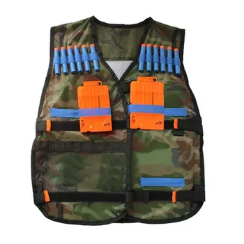 

Outdoor Tactical Vest Kit Safety Vests Adjustable with Storage Closing Pockets Fit for Nerf N-Strike Elite Team Waistcoats