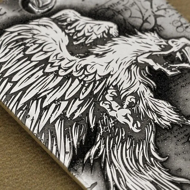 Подвеска в стиле ретро с этикетками животных из серебра 999 пробы|carved pendant|f pendantbiker