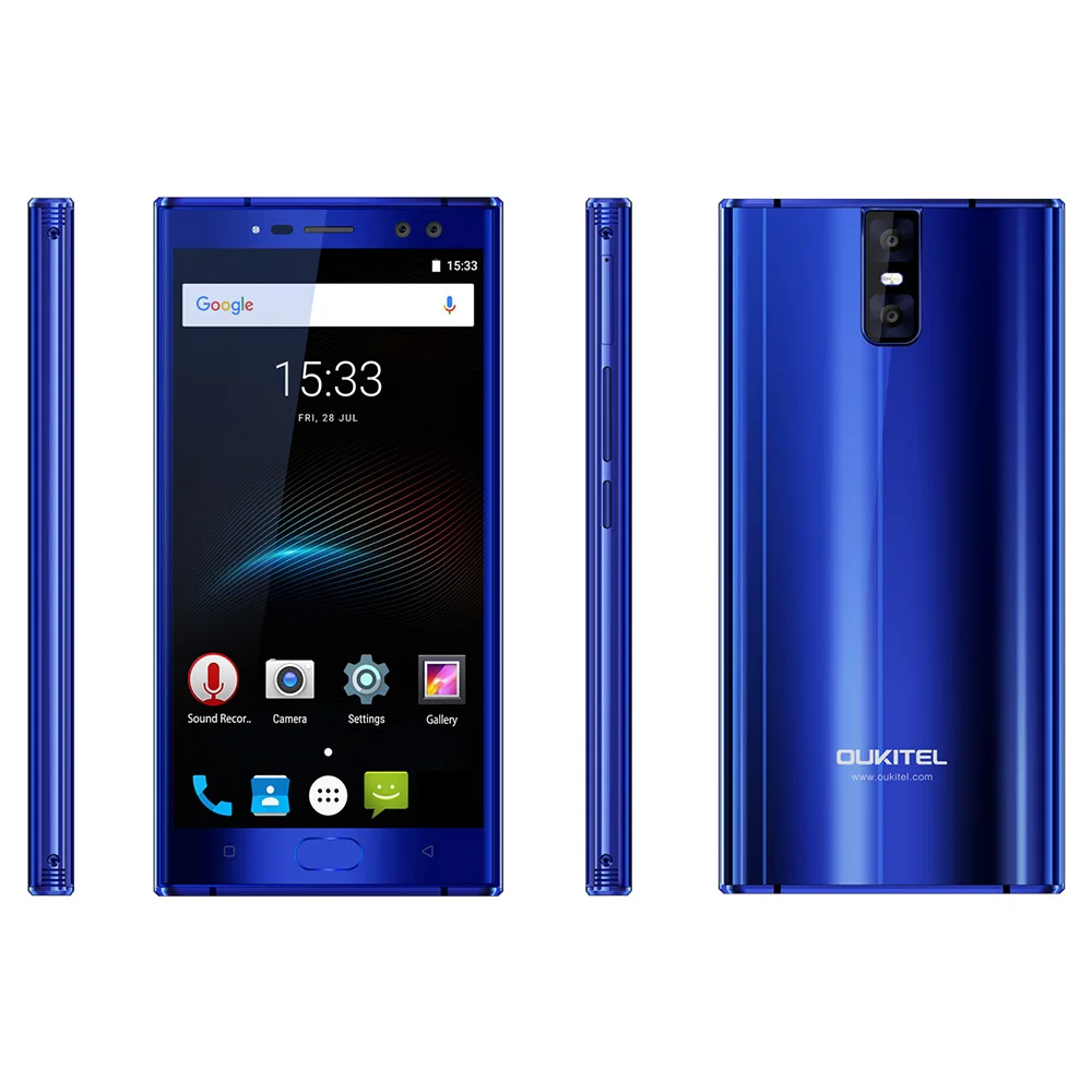 OUKITEL K3 5 ''FHD 6080 мАч 4 камеры смартфон 4G B + 6 Octa Core Android 7 0 9 В/2A MT6750T отпечатков
