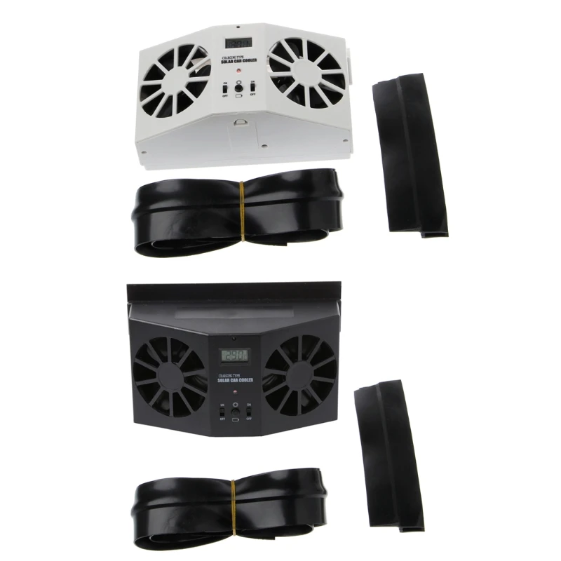 

Solar Power Car Window Windshield Auto Air Vent Cooling Exhaust Dual Fan System Cooler