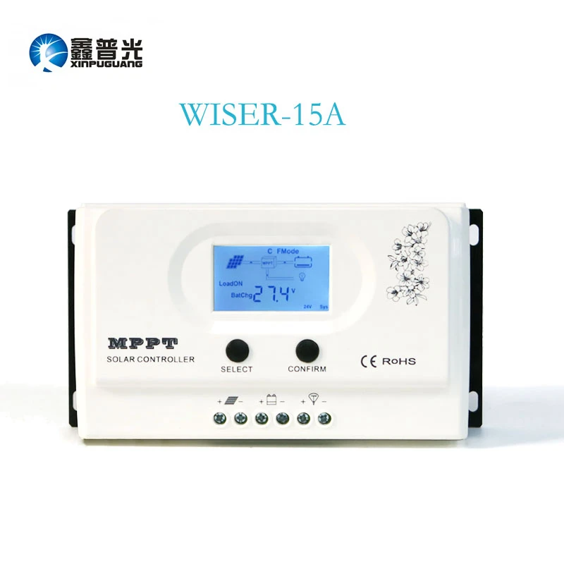 

Xinpuguang 15A 12v 24v Solar System Controller MPPT Kit Solar Panel Battery Light Charge LED Display with Dual USB 5V Regulator