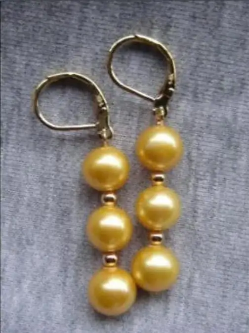 

New Design 11 mm Round AAA yellow pear Dangle Earring Yellow Hook