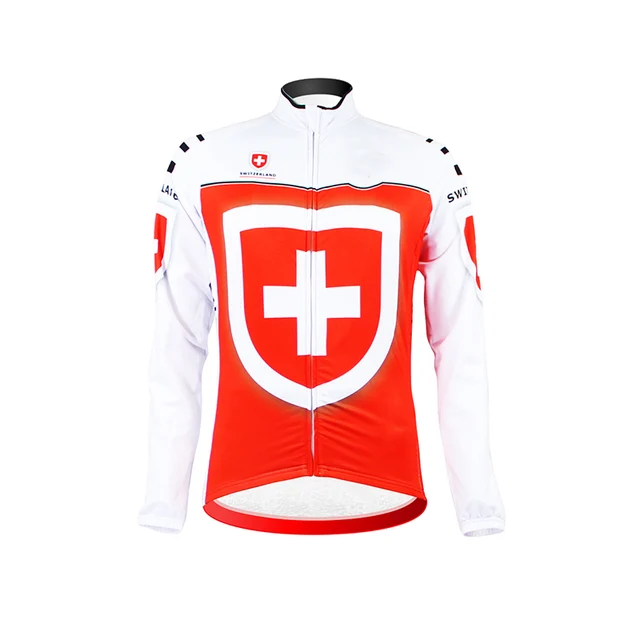 Team Switzerland Long Sleeve Cycling Jersey MTB Bicycle Clothing Bike