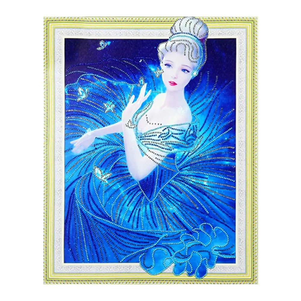 

Beauty crystal Diamond Painting Partial Round Dance portrait New DIY Sticking Drill Cross Embroidery 5D simple Home Decoration