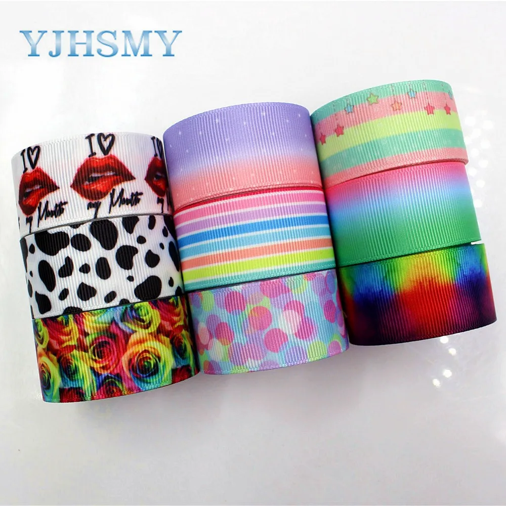 YJHSMY D-171213-507 10 yards 25 mm Cartoon Printed grosgrain ribbons DIY handmade Hair accessories Material wedding gift wrap | Дом и сад