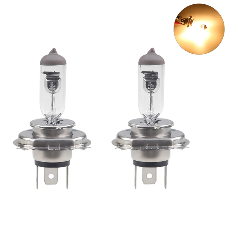 2pcs H4 Super Bright White Fog Halogen Bulb 55W Car Head Lamp Light Car