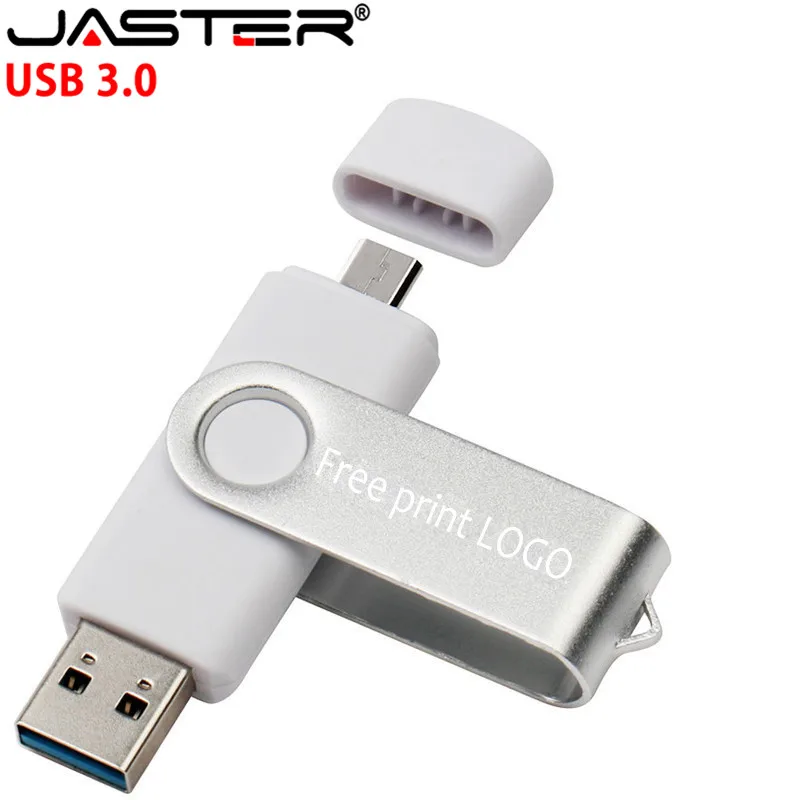 Логотип Jaster OTG USB 3,0 флеш-накопитель 4 ГБ 8 ГБ 16 ГБ 32 ГБ 64 ГБ Флешка металлический usb флеш-накопитель карта памяти