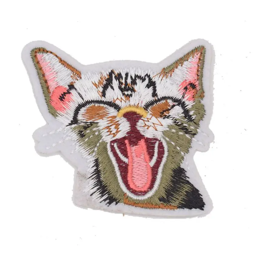 Pocket Cat Patches For Clothing Iron Embroidered Patch Applique Iron on