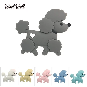 

Woel Well 1pcs Teddy Silicone Teether Soft Baby Teething Toy BPA Free Dog Pendant Nursing Neck lace Toddler Toys Chew