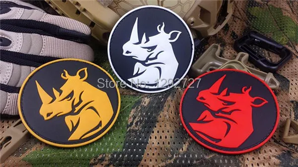 

Military patches Rhino Morale PVC rubber airsoft patcharmband tactical patche ISAF for jacket