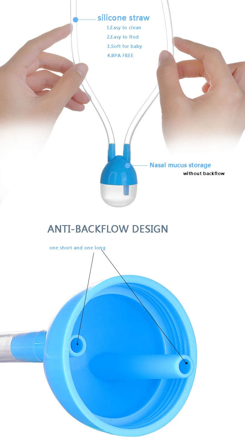 Устройство для всасывания носа для детей, безопасный нетоксичный силиконовый аспиратор для носа, вакуумное устройство для очистки носа