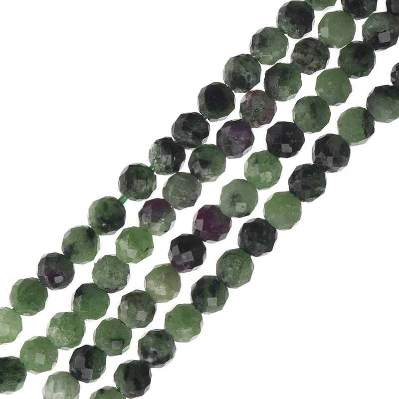 

A diamond shape with many cut surfaces on the surface of a ball With Blue and grey-blue color 3mm-2mm Emerald Loose beads