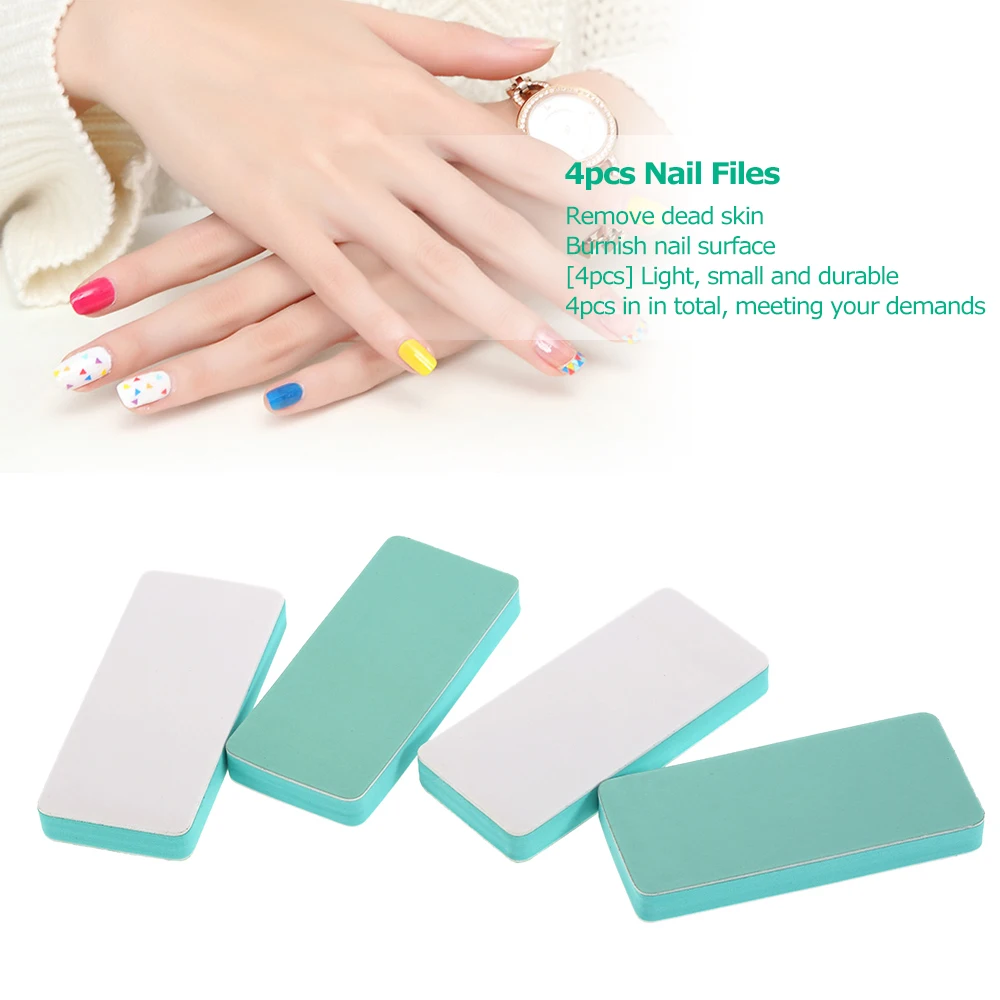 Buy 4pcs Nail Files 2 Way Block Buffer Nail Art